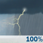 This Afternoon: Rain showers before 5pm, then showers and thunderstorms. Cloudy, with a high near 57. East wind around 10 mph, with gusts as high as 20 mph. Chance of precipitation is 100%. New rainfall amounts between a tenth and quarter of an inch possible. This Afternoon: Showers And Thunderstorms